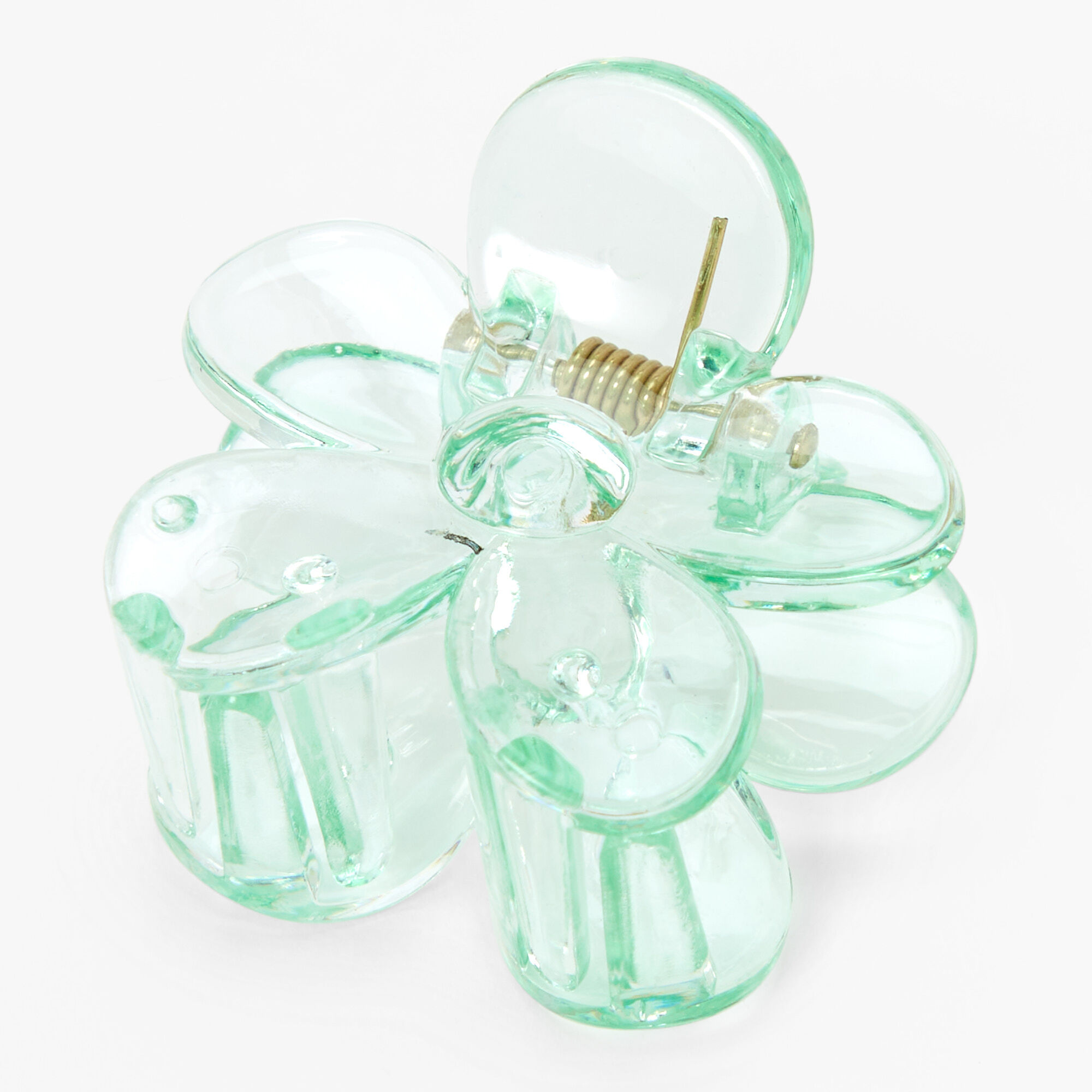 Transparent Flower Hair Claw - Mint,