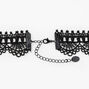 Embellished Cross Black Lace Choker Necklace,
