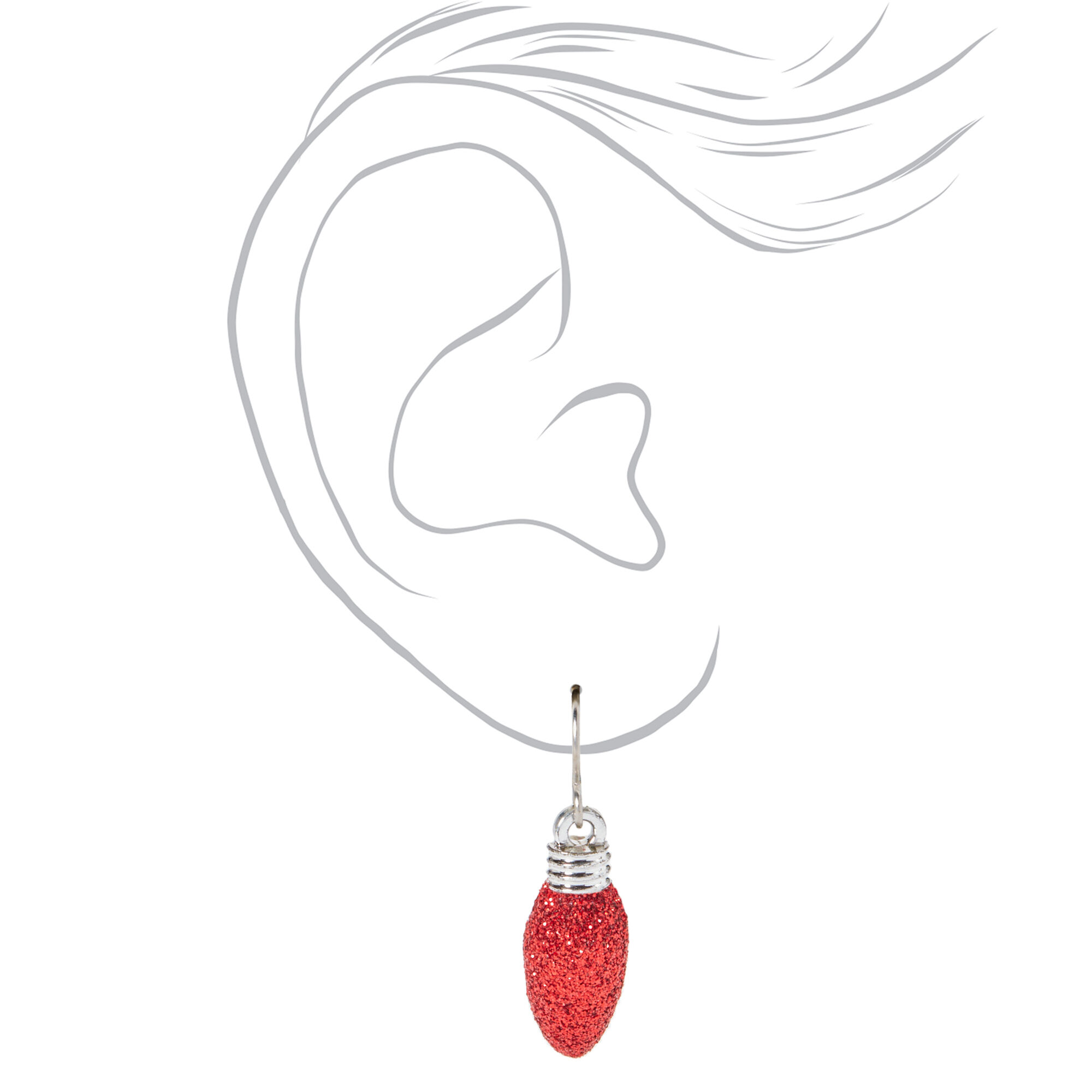 Christmas Silver 1'' Lights Drop Earrings - 3 Pack,