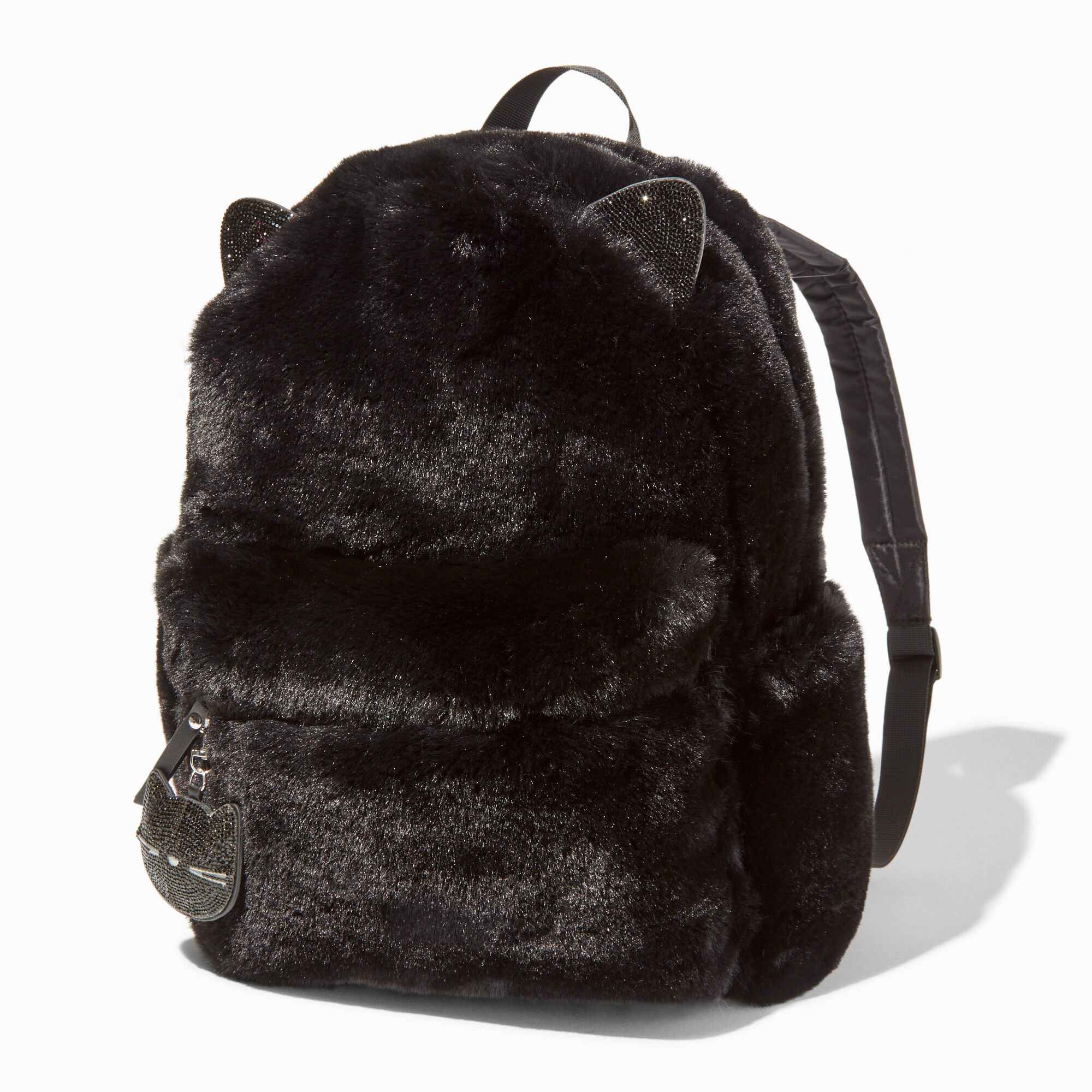 View Claires Cat Furry Backpack Black information