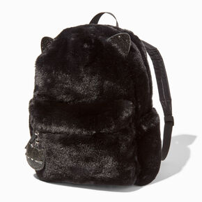 Black Cat Furry Backpack,