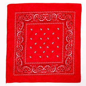 Paisley Bandana Headwrap - Red,