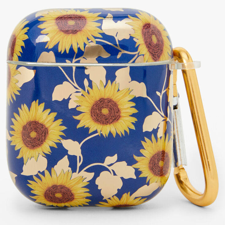 &Eacute;tui pour &eacute;couteurs tournesol bleu marine - Compatible avec les AirPods&reg; de Apple,