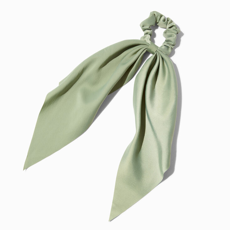 Small Sage Green Hair Scrunchie Scarf,