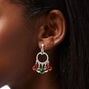 Silver 1&quot; Christmas Bells Clip-On Drop Earrings,