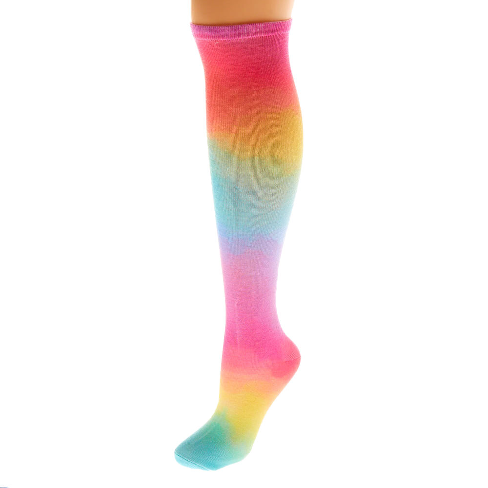 Pastel Rainbow Tie Dye Knee High Socks Claire s