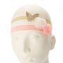 Bandeaux &agrave; fleurs avec paillettes roses, couleur dor&eacute;s et blancs pour enfant,