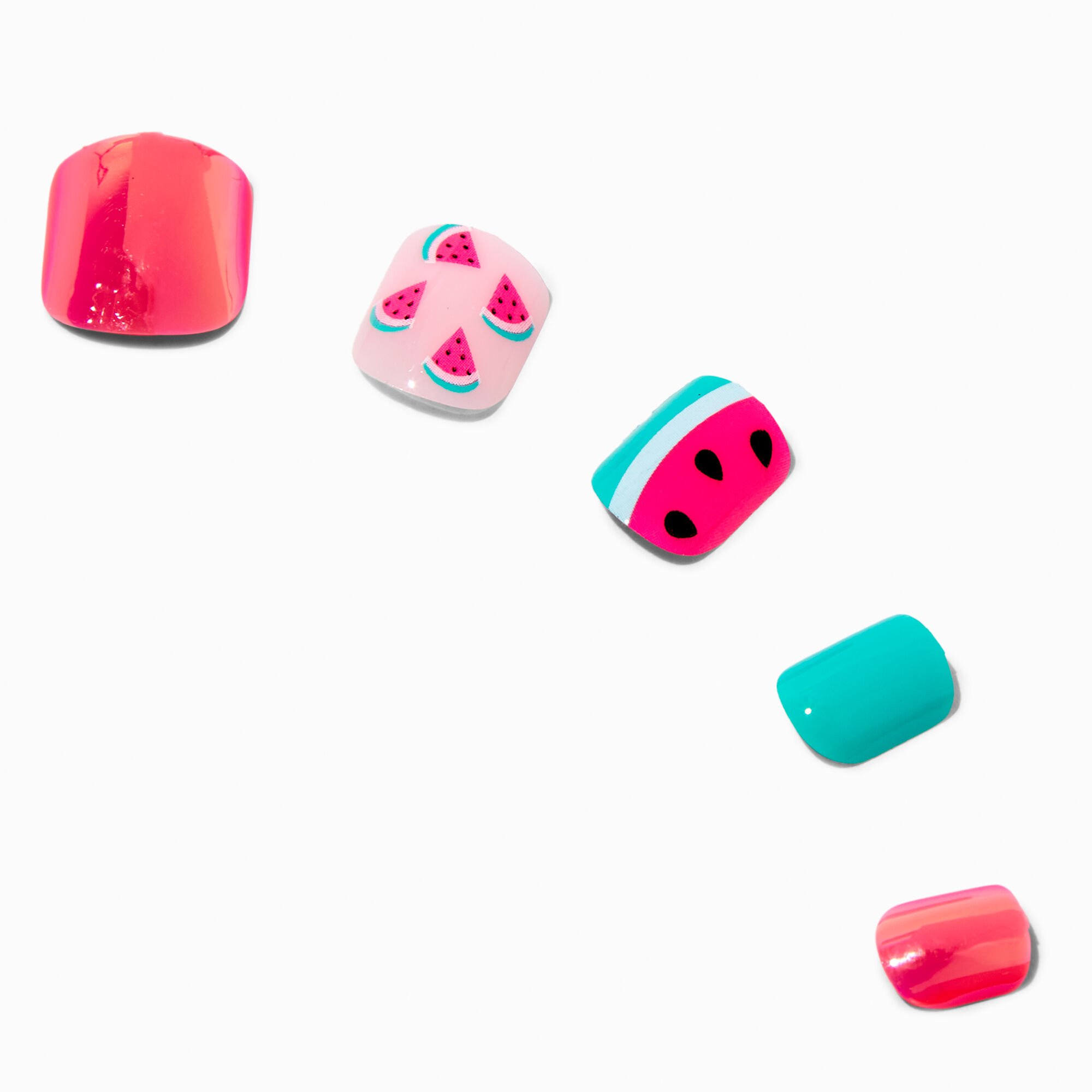 Watermelon Square Press On Vegan Faux Nail Set - 24 Pack,
