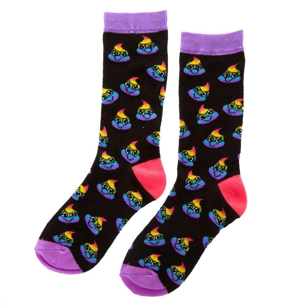 Rainbow Poop Emoji Crew Socks,
