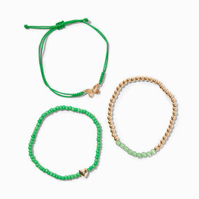 3 Pack Beaded Flower Stretch Rings,
