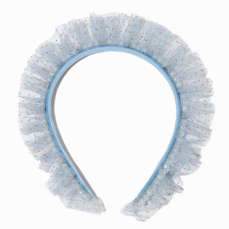 Glittery Light Blue Tulle Headband