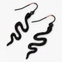 Black Embellished Snake Drop Earrings,