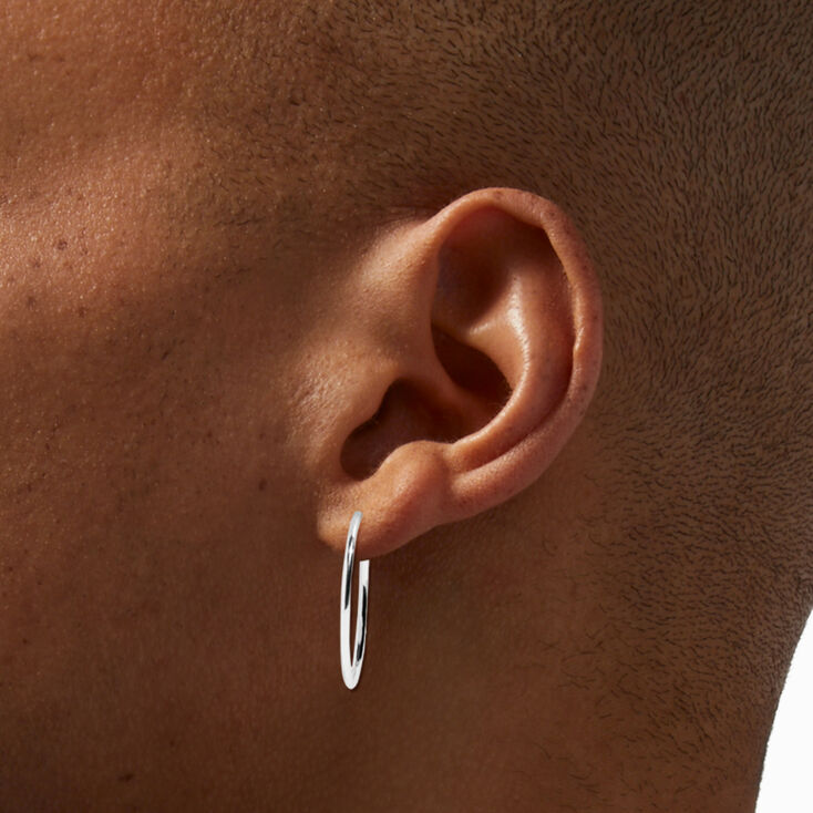 Silver-tone 30mm Clip-On Hoop Earrings,
