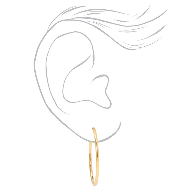 Gold 30mm Hoop Earrings,