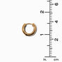 Gold-tone 10mm Ridged Clicker Hoop Earrings,