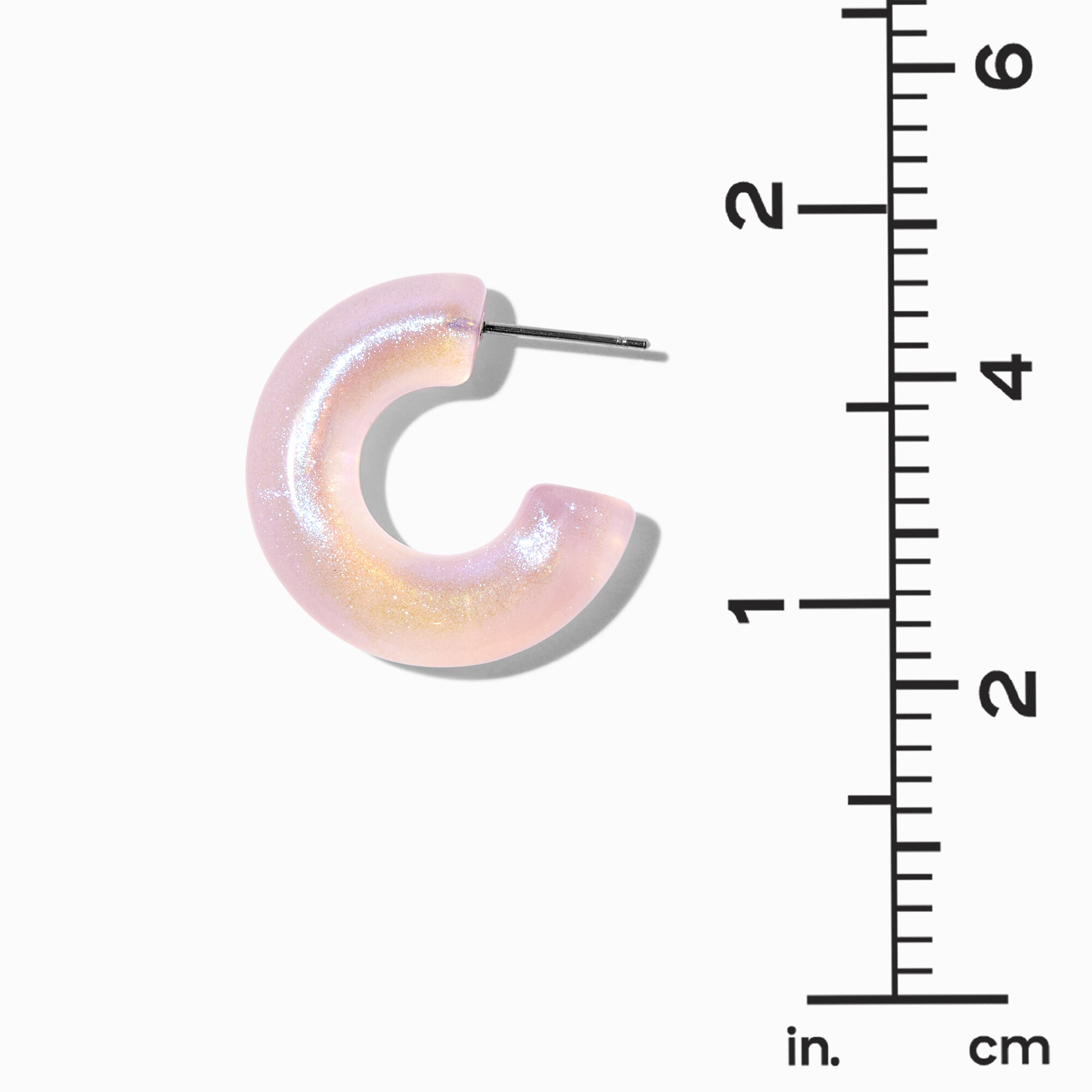 Pink Shimmer 30MM Resin Hoop Earrings,