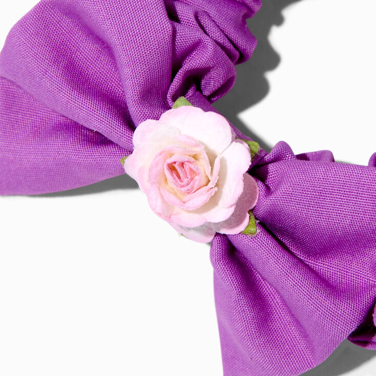 Claire&#39;s Club Dainty Flower Purple Scrunchie,