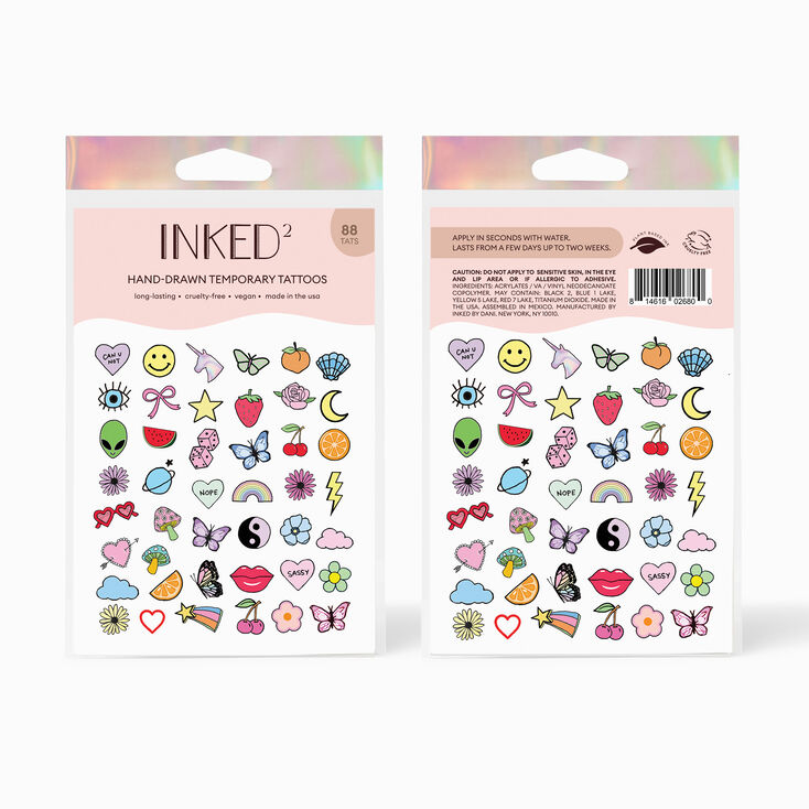 INKED2 Nostalgia Pack Temporary Tattoos,