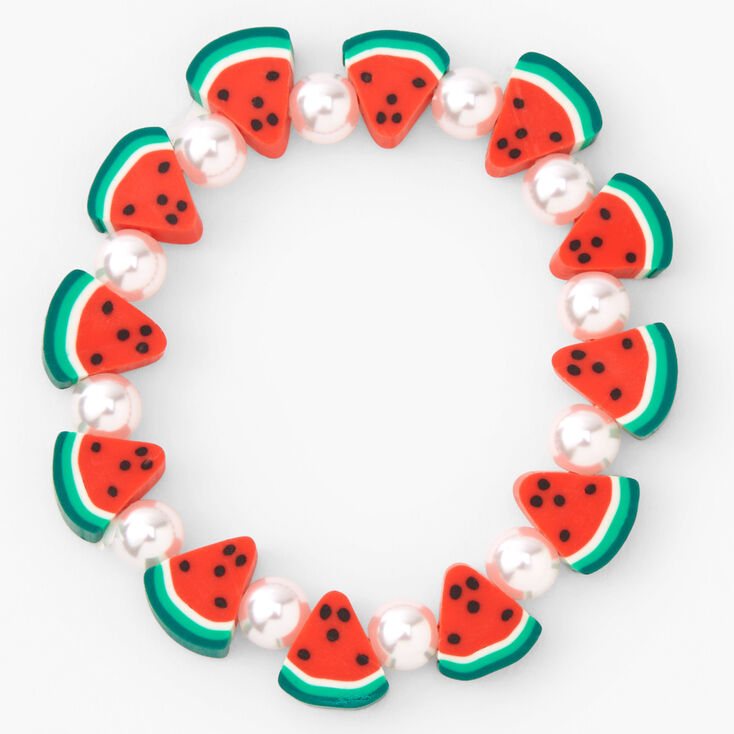 Bracelet &eacute;lastique perl&eacute; tranches de past&egrave;que,