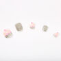 Glitter Cupcake Square Press On Faux Nail Set - Pink, 24 Pack,