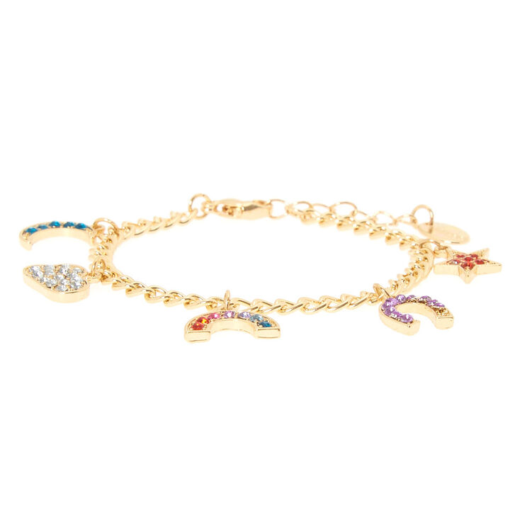 Gold Embellished Charm Bracelet,