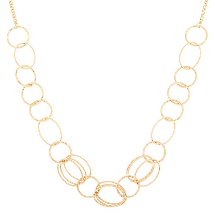 Claire's Collier volumineux à maillons superposés couleur doré
