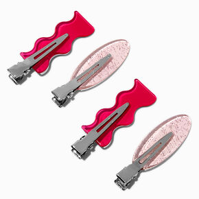 Pink No Crease Hair Styling Clips - 4 Pack,