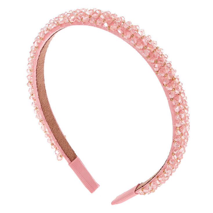 Faceted Bead Headband - Pink | Claire's US