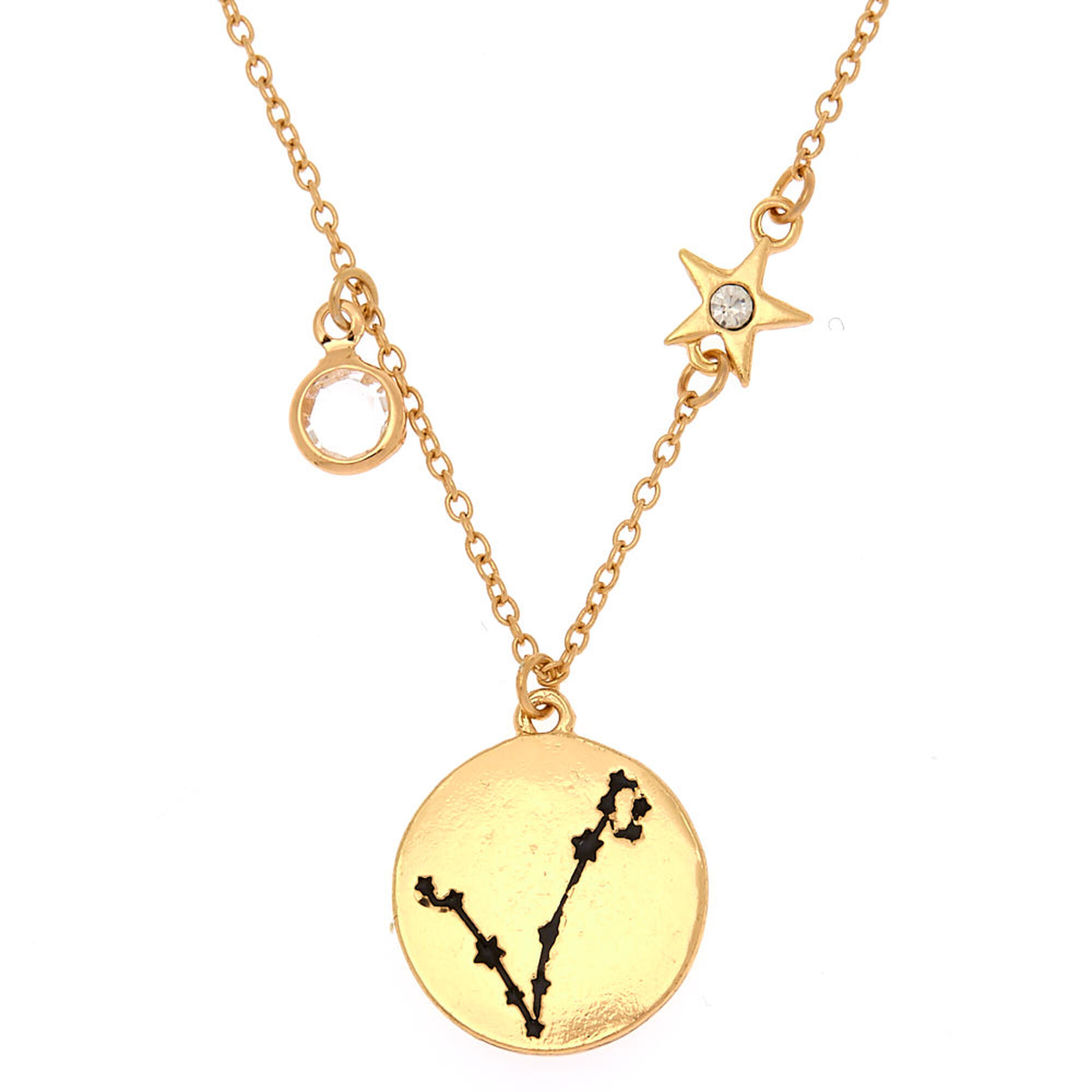 Gold Zodiac Pendant Necklace - Pisces | Claire's