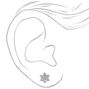 Sterling Silver Cubic Zirconia Flower Stud Earrings - 8MM,