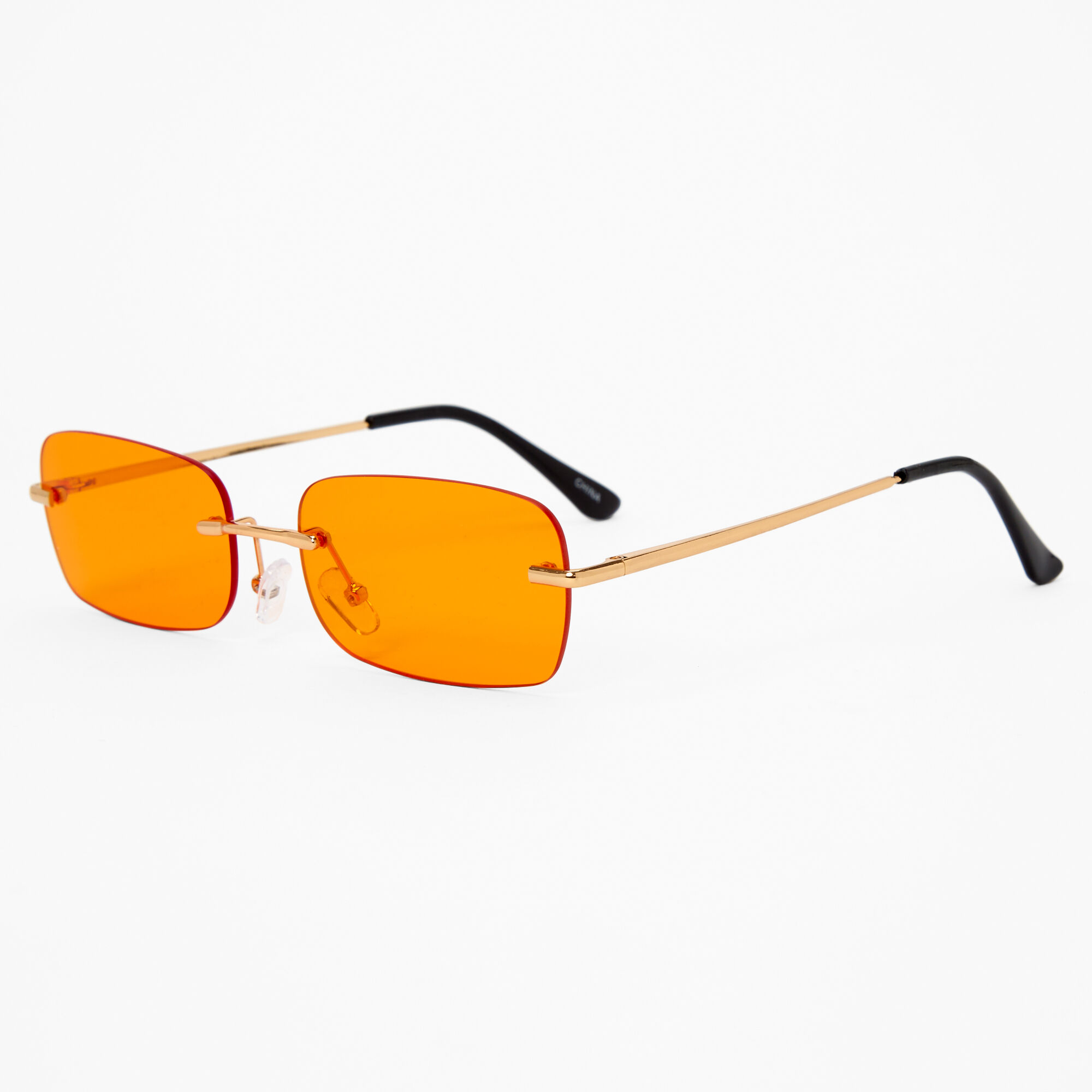 Rimless orange shop sunglasses