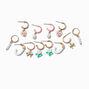 Pink Hoop Earring Stackables Set - 6 Pack,