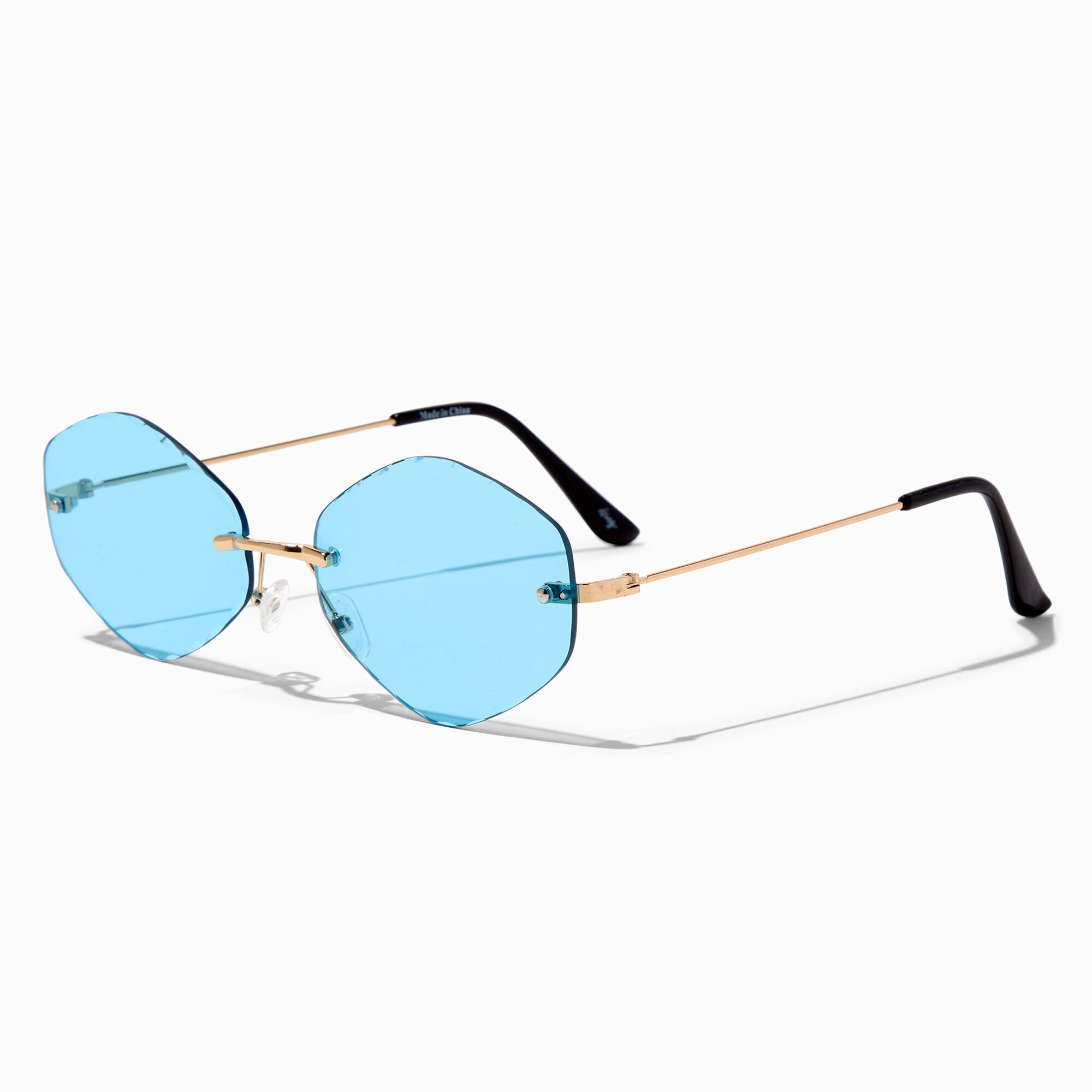 Blue rimless sunglasses 2025