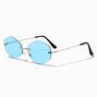 Blue Lens Rimless Sunglasses,