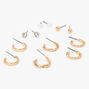 Gold-tone Textured Earrings Set - 6 Pack,