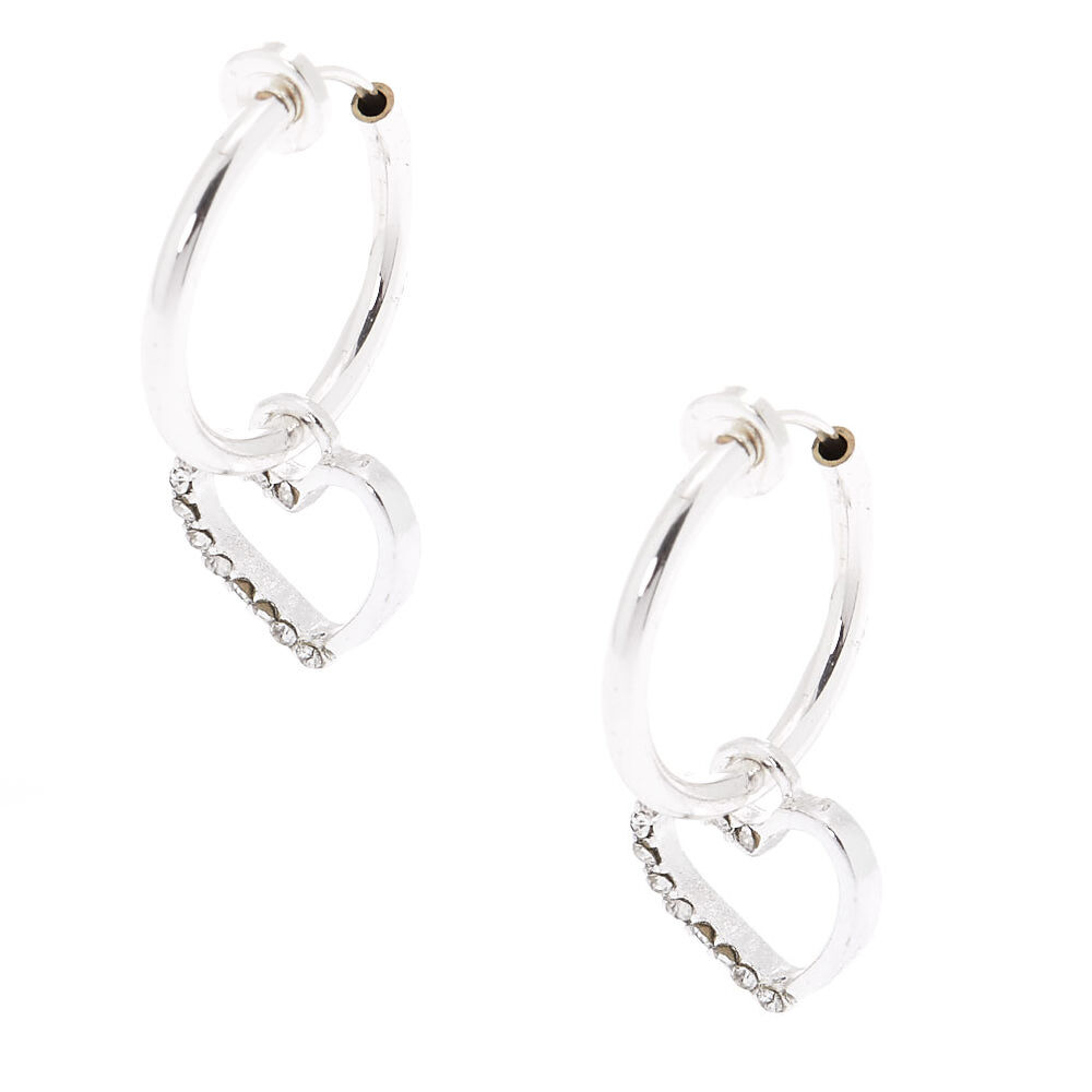 Claire's heart hotsell hoop earrings