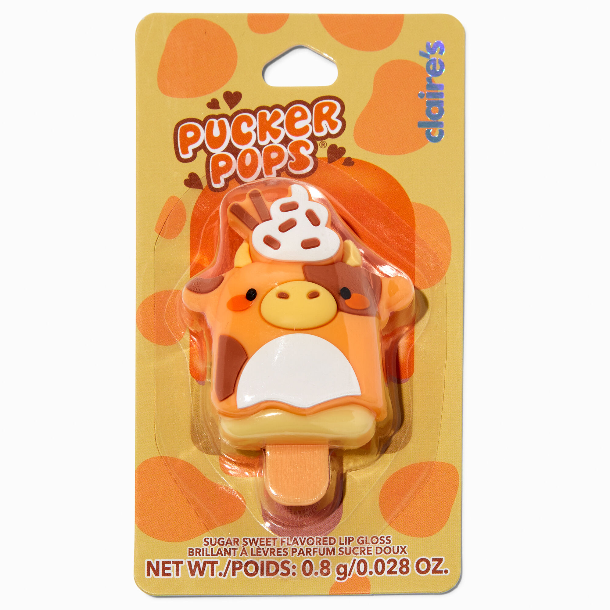 Pucker Pops® Pumpkin Spice Latte Cow Lip Gloss - Sugar Sweet,