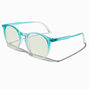 Lunettes &agrave; verres transparents r&eacute;tro d&eacute;grad&eacute; bleu avec r&eacute;duction de la lumi&egrave;re bleue,