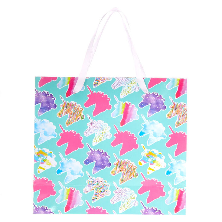 Claire's Petit sac cadeau à imprimé licorne