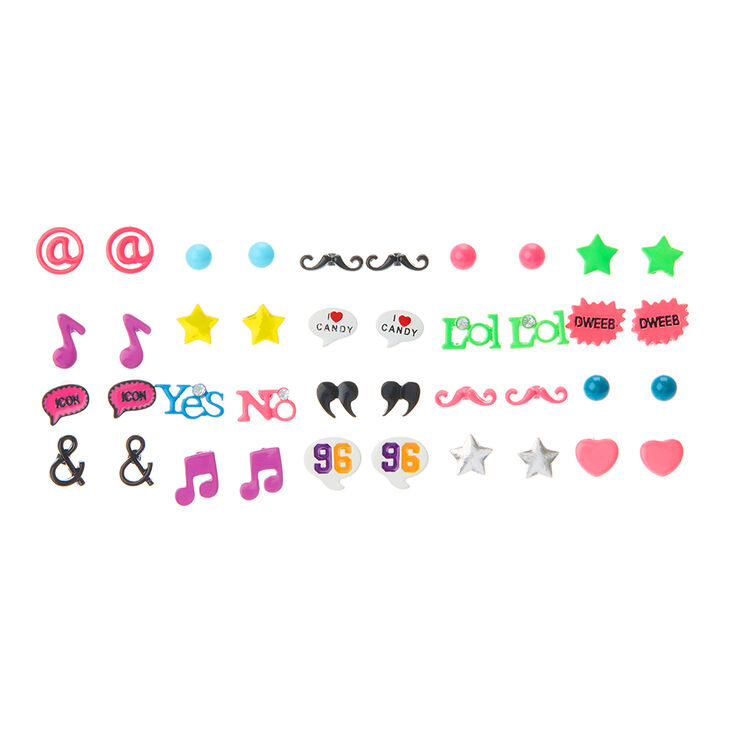 20 Pack Fun Bright S Stud Earrings Claire 20 Pack Fun Bright S Stud Earrings