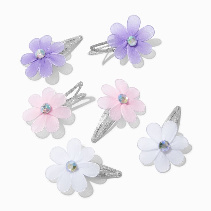 Claire&#39;s Club Daisy Snap Hair Clips - 6 Pack,