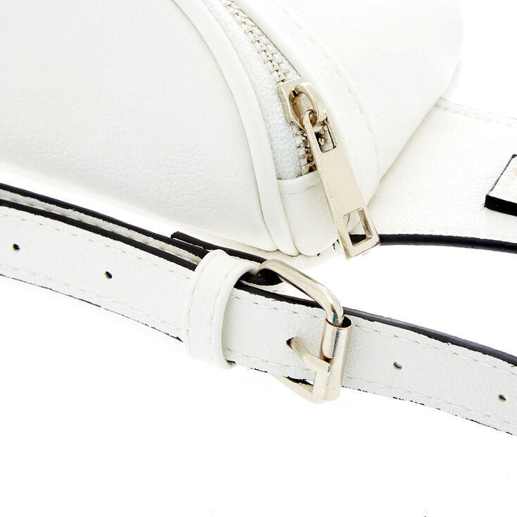 Faux Leather Bum Bag - White,