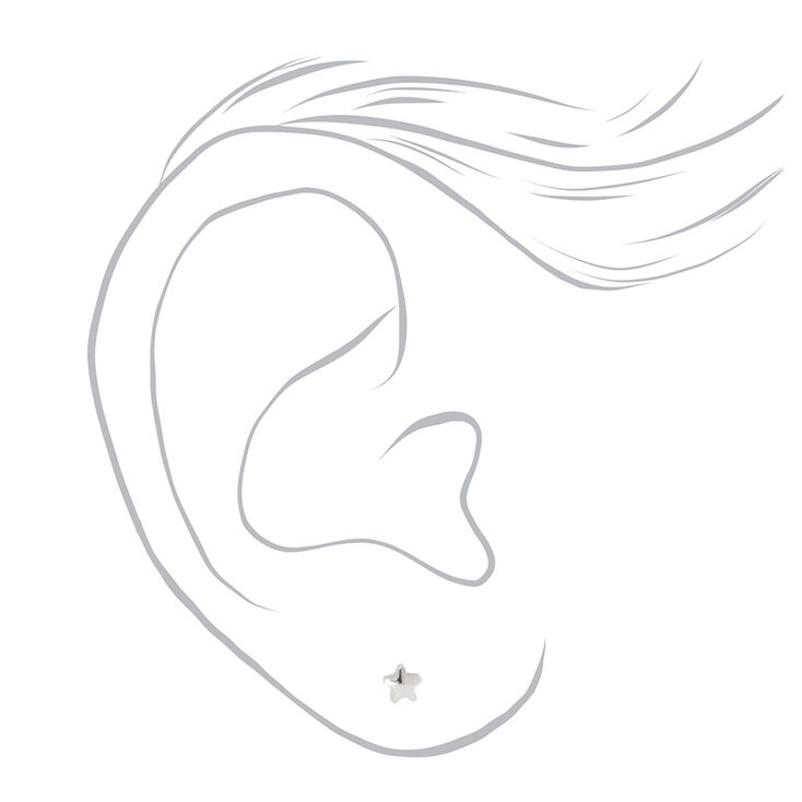 Stainless Steel Star Studs Ear Piercing Kit with Ear Care Solution