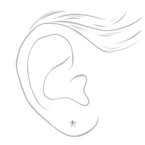 Stainless Steel Star Studs Ear Piercing Kit with Ear Care Solution,