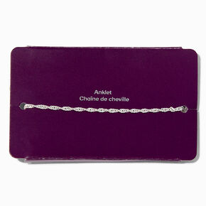 C LUXE by Claire&#39;s Sterling Silver Twisted Chain Anklet,