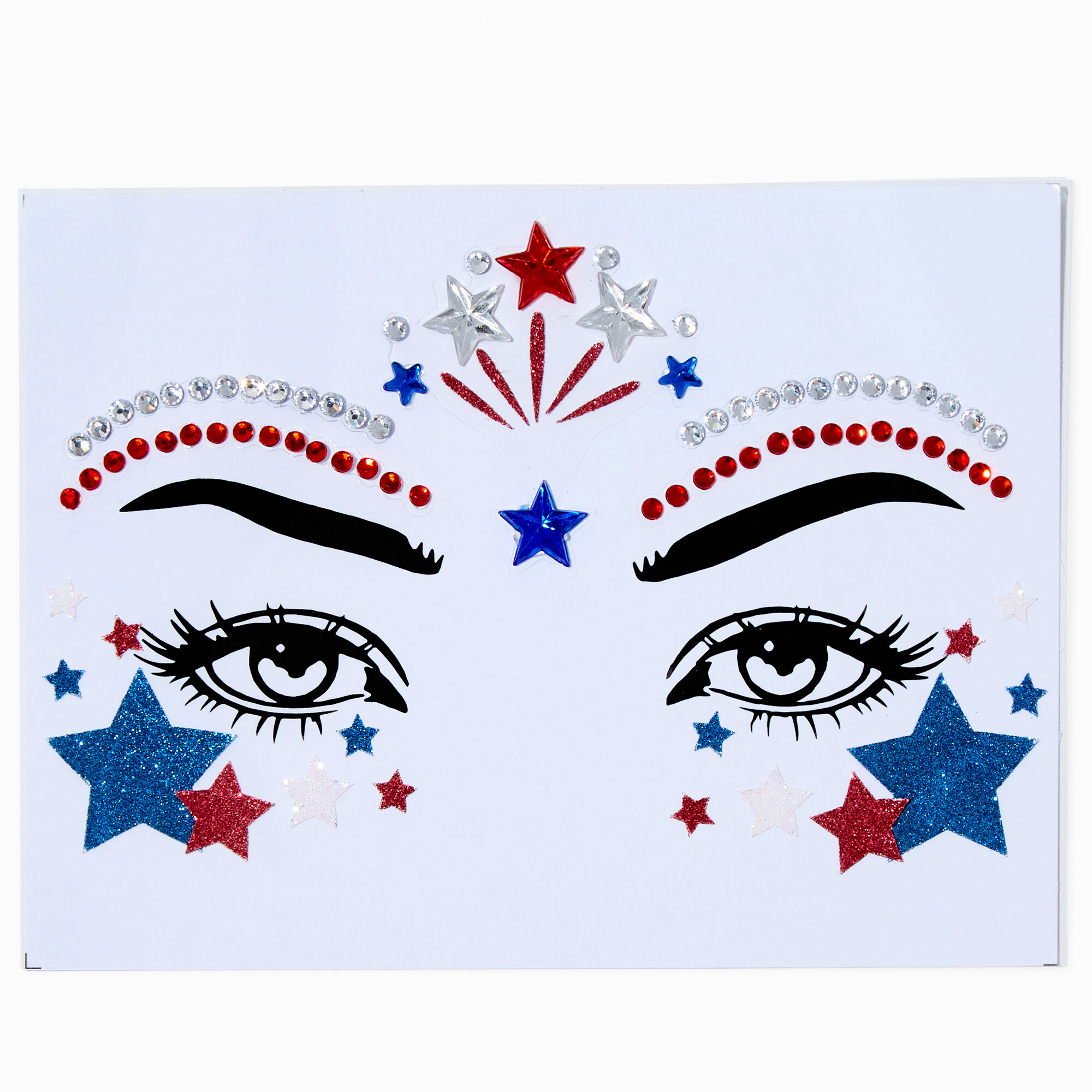 View Claires Bastille Day Star Face Stickers information