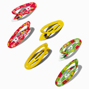 Claire&#39;s Club Neon Flower Print Snap Hair Clips - 6 Pack,