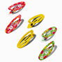 Claire&#39;s Club Neon Flower Print Snap Hair Clips - 6 Pack,