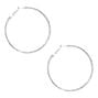 Silver Rhinestone 60MM Hoop Earrings,