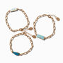&#39;Best Friends Forever&#39;&#39; Blue Ombr&eacute; Split Heart Chain Bracelets - 3 Pack,
